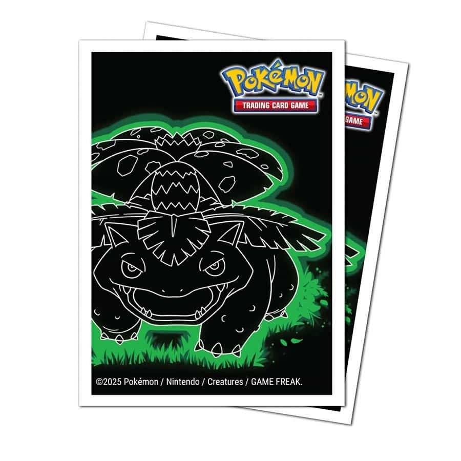 neon green card sleeves Apex Deck Protector Sleeves: Pokemon Neon Kanto- Venusaur