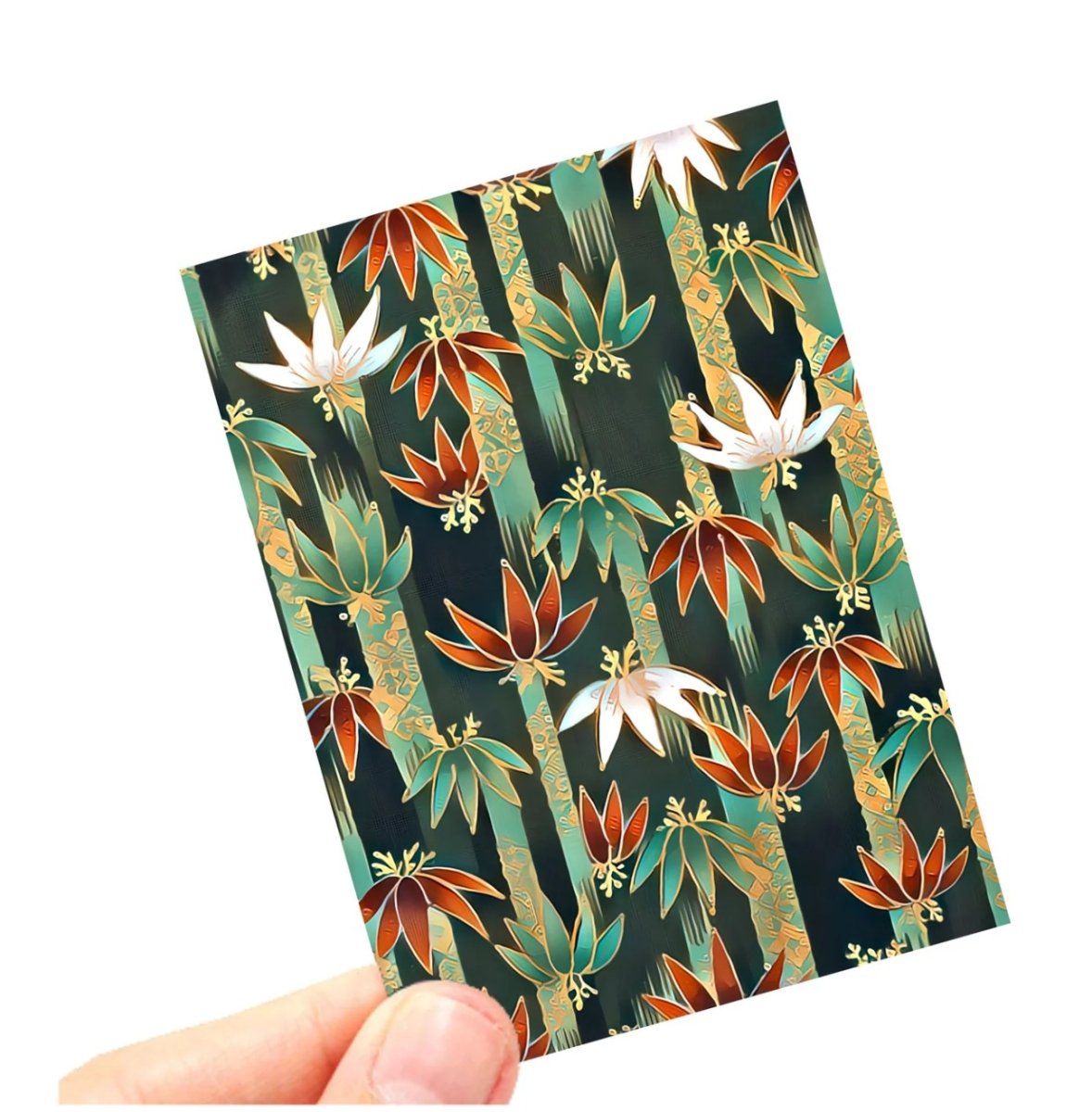forest card sleeves Kimono Card Sleeves- Jade Forest