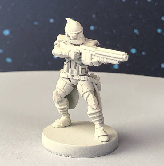 ARC P1 Heavy Rifle Trooper Miniature - SW Legion Compatible (38-40mm tall) Multi-Piece Resin 3D Print - Dark Fire Designs - Gootzy Gaming