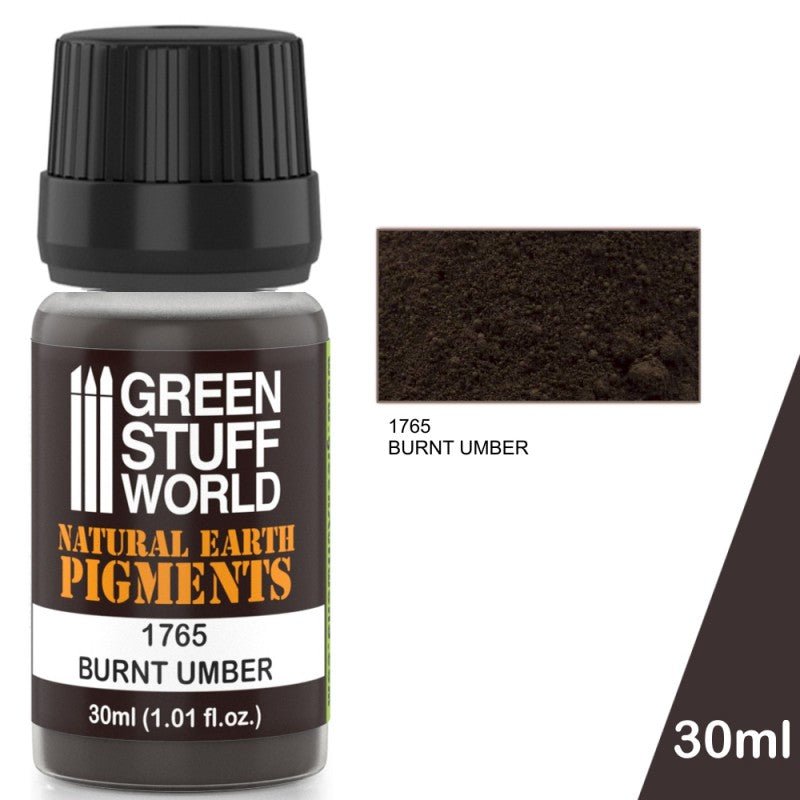 Burnt Umber - Earth Pigment Powder - Green Stuff World - 30 mL bottle - Gootzy Gaming