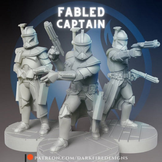 Fabled Mun-10 ARC Captain - SW Legion Compatible Miniature (38-40mm tall) High Quality 8k Resin 3D Print - Dark Fire Designs - Gootzy Gaming