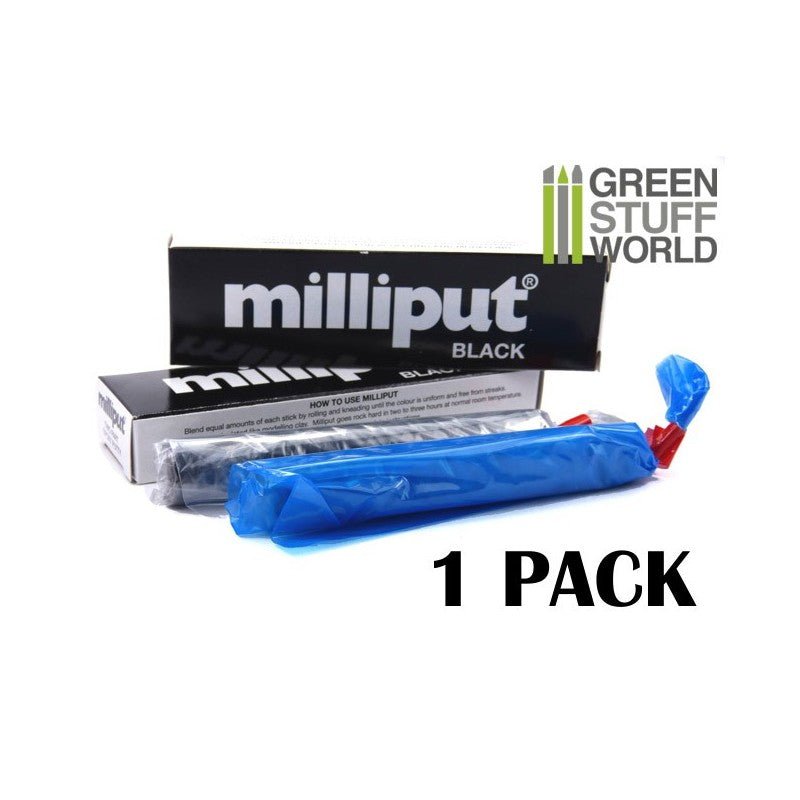 Milliput Super Black - Epoxy Sculpting Putty - Green Stuff World - 1 Kit