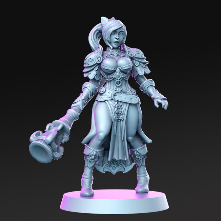 Ruby, Busty Female Cleric - Single Roleplaying Miniature for D&D