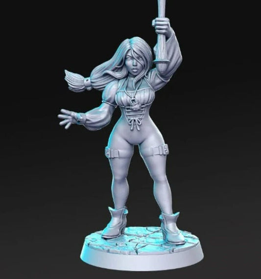 Summoner Princess - Single Roleplaying Miniature for D&D or Pathfinder - 32mm Scale Resin 3D Print - RN EStudios - Gootzy Gaming