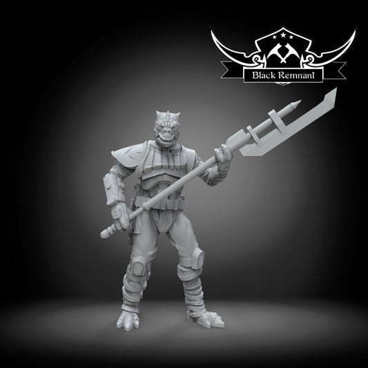 Warbird Gang Lizardman Pirate - SW Legion Compatible Miniature (38-40mm tall) High Quality 8k Resin 3D Print - Black Remnant - Gootzy Gaming