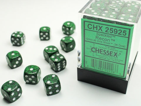 Dice Block: 16 mm, 12 D6 Dice Set- Speckled Recon