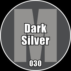 Dark Silver - Premium Metallic Acrylic Miniatures Paint - Monument Hobbies - 22 mL Dropper Bottle