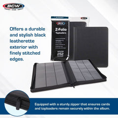 Z-Folio 9 Pocket Zippered LX Toploaders Binder- Red