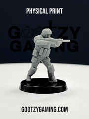 a toy figurine of a man with a gun