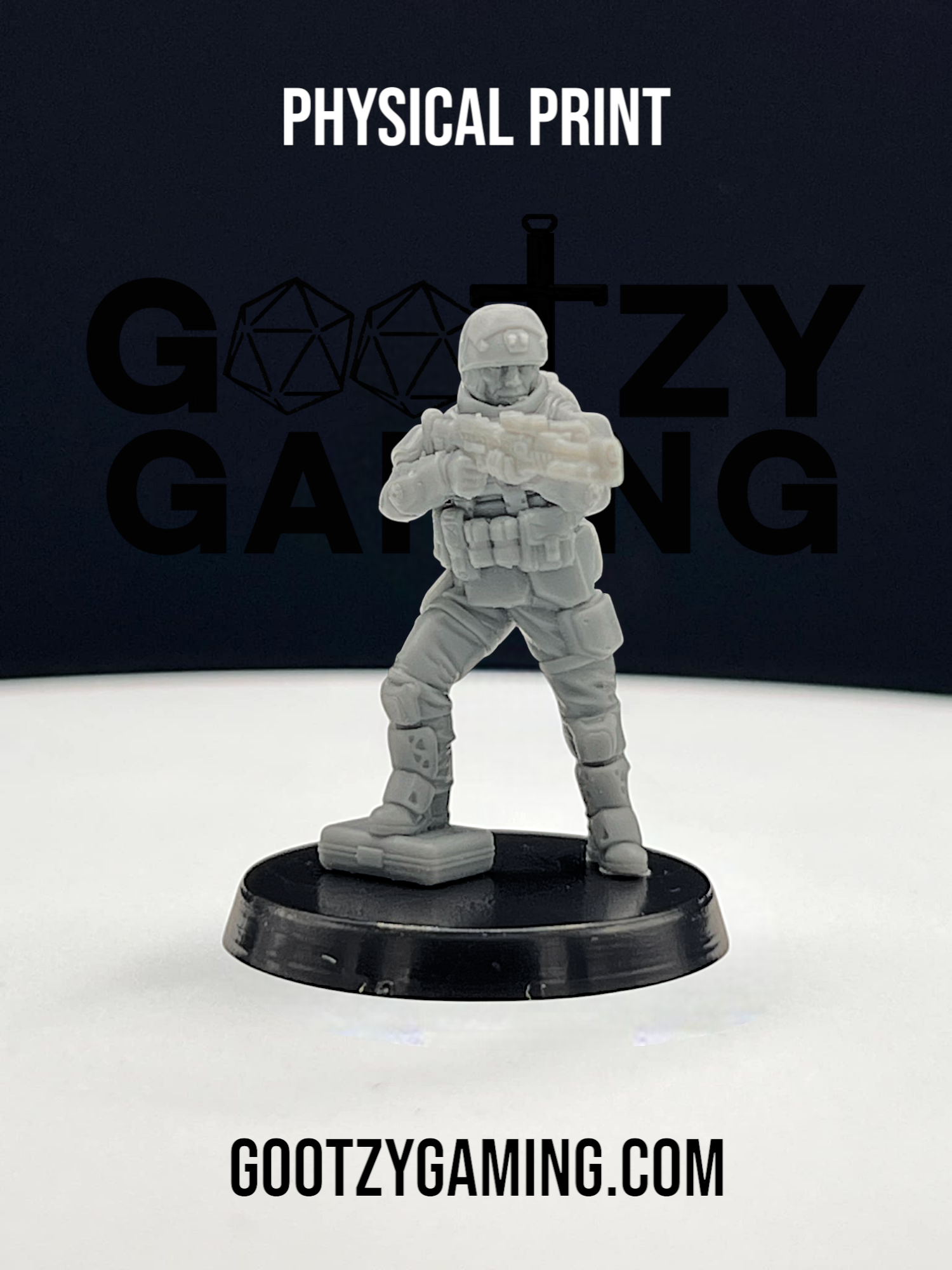 a white plastic toy soldier holding a gun
