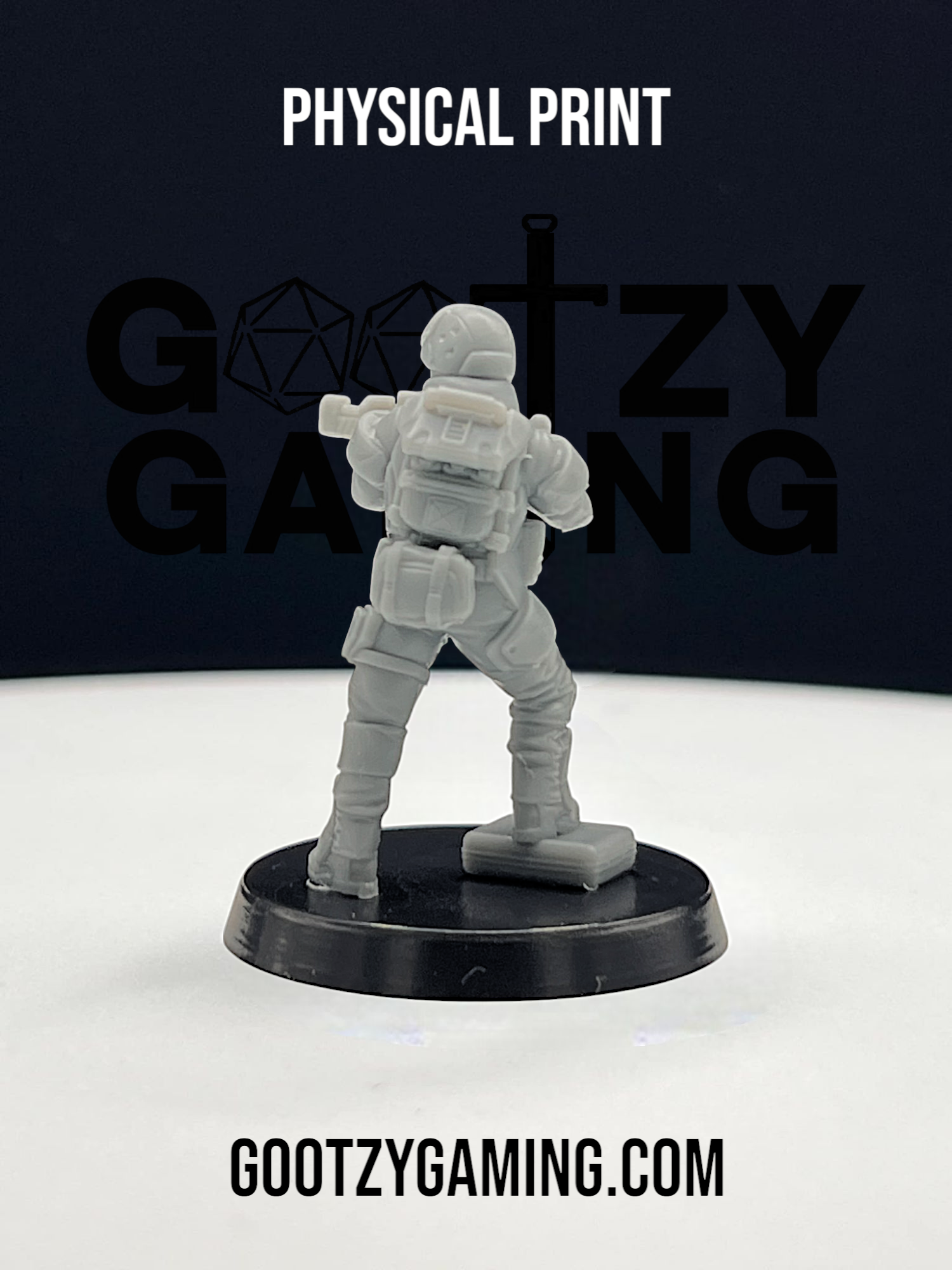 a white plastic toy standing on top of a table