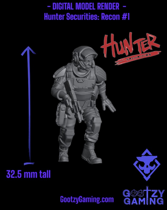 a digital model of a hunter with a gun