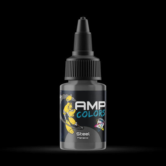 Steel - Premium Metallic Acrylic Miniatures Paint - Monument Hobbies - 22 mL Dropper Bottle