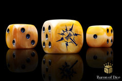 Lightning Hammer Good Guys  - Hand Crafted Resin 25 Round Corner Dice Set