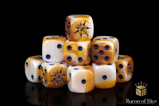 Lightning Hammer Good Guys  - Hand Crafted Resin 25 Round Corner Dice Set