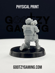 Hunter Securities: Engineer / Heavy Weapons #1 - Arsenal Official Miniature - Skull Forge Studios