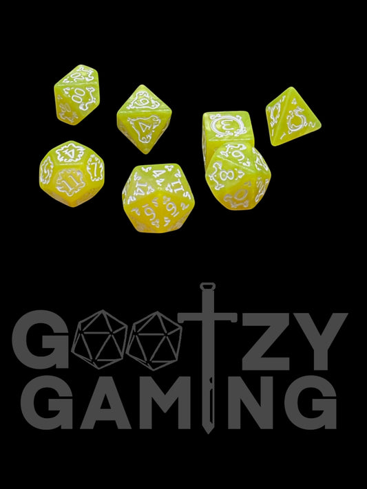 Royal Yellow - Plastic Standard 7 Dice Set - D&D Dice