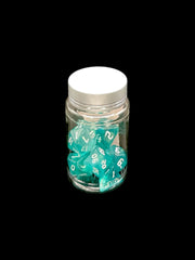 Gothic Sparkle Aqua - Plastic Standard 7 Dice Set - D&D Dice