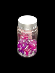 Gothic Spark Purple Pink - Plastic Standard 7 Dice Set - D&D Dice