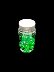 Transparent Green - Plastic Standard 7 Dice Set - D&D Dice