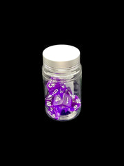 Transparent Purple - Plastic Standard 7 Dice Set - D&D Dice