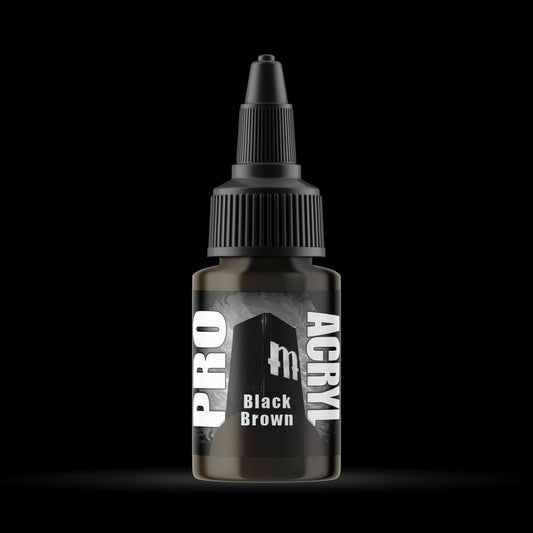 Black Brown - Premium Matte Acrylic Miniatures Paint - Monument Hobbies - 22 mL Dropper Bottle