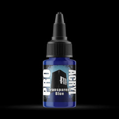 TRANSPARENT Blue - Premium Matte Acrylic Miniatures Paint - Monument Hobbies - 22 mL Dropper Bottle