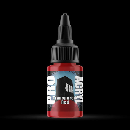 TRANSPARENT Red - Premium Matte Acrylic Miniatures Paint - Monument Hobbies - 22 mL Dropper Bottle