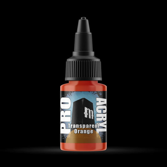 TRANSPARENT Orange - Premium Matte Acrylic Miniatures Paint - Monument Hobbies - 22 mL Dropper Bottle