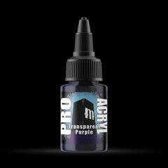 TRANSPARENT Purple - Premium Matte Acrylic Miniatures Paint - Monument Hobbies - 22 mL Dropper Bottle