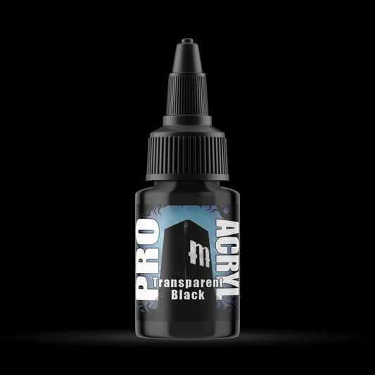 TRANSPARENT Black - Premium Matte Acrylic Miniatures Paint - Monument Hobbies - 22 mL Dropper Bottle