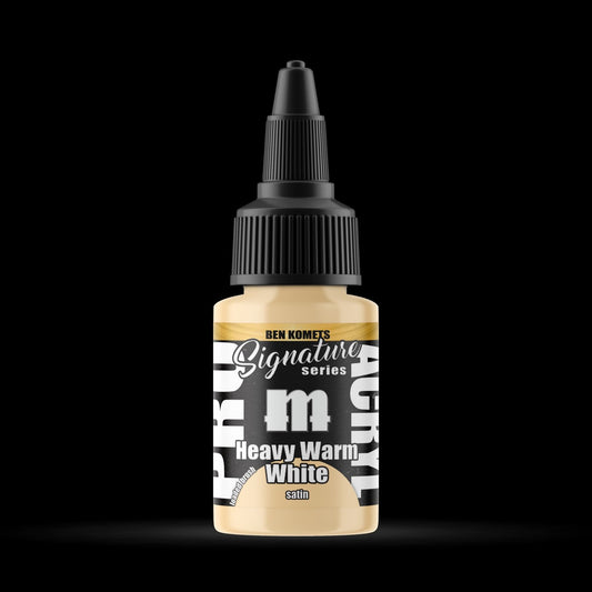 Heavy Warm White - Premium Satin Acrylic Miniatures Paint - Monument Hobbies - 22 mL Dropper Bottle