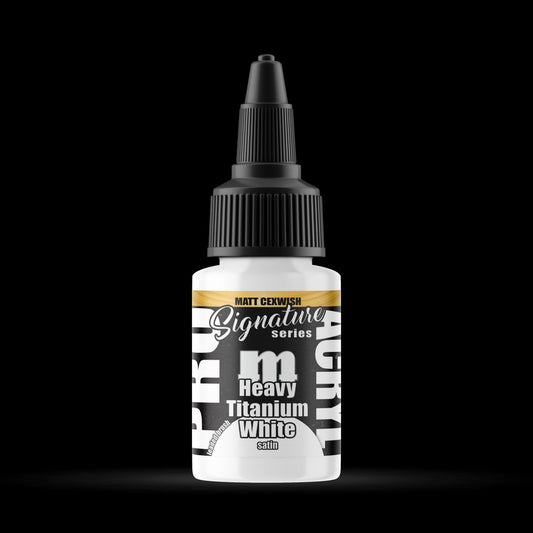 Heavy Titanium White - Premium Satin Acrylic Miniatures Paint - Monument Hobbies - 22 mL Dropper Bottle