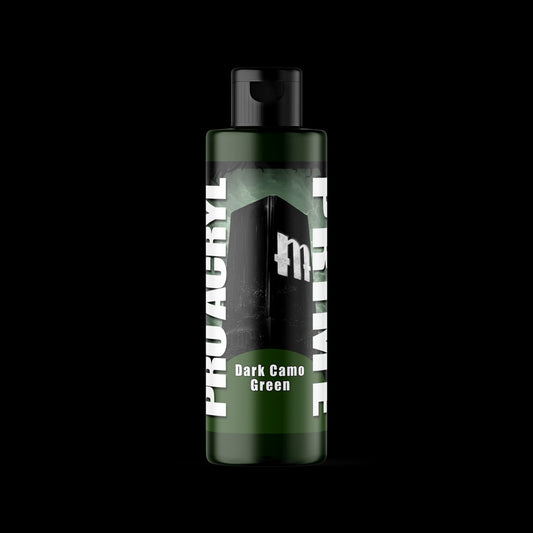 Matte Dark Camo Green Bottle Primer - Premium Acrylic Miniatures Paint Primer - Monument Hobbies - 120 mL Flip Top Dropper Bottle