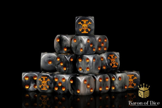 Inquisition Order - Hand Crafted Resin 25 Round Corner Dice Set