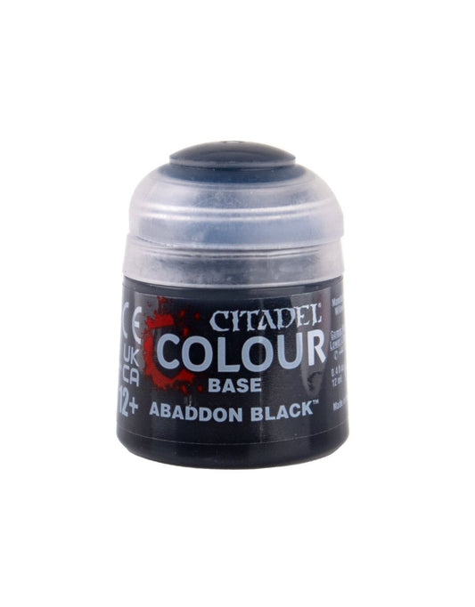 Abaddon Black - Base Matte Acrylic Miniatures Paint - Citadel Colour - 12 mL - Gootzy Gaming