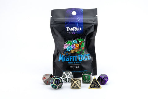 Adopt a Misfit (Blind Pack) - Misfit Metal Standard 7 Dice Set - D&D Dice - Gootzy Gaming