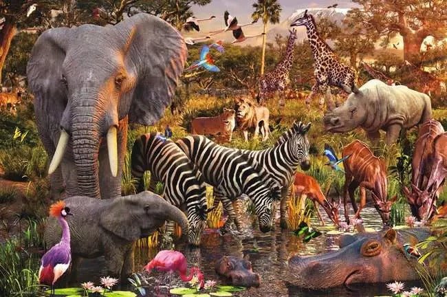 African Animal World 3000 Piece Puzzle - Gootzy Gaming