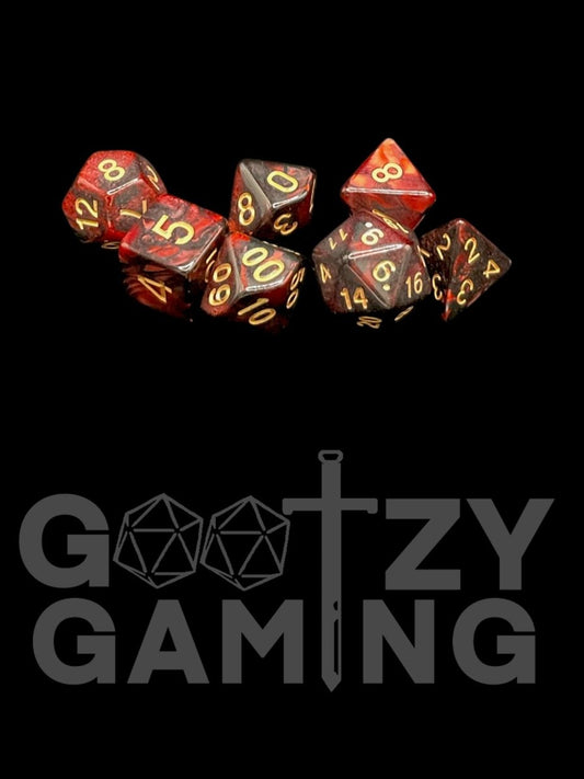Altoona Maroon - Plastic Standard 7 Dice Set - D&D Dice - Gootzy Gaming