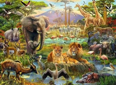Animals of the Savannah 200 XXL Piece Puzzle - Gootzy Gaming