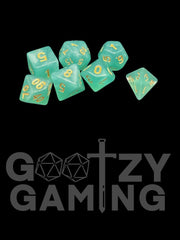 Aqua Sparkle - Plastic Standard 7 Dice Set - D&D Dice - Gootzy Gaming