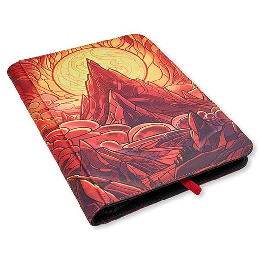 Arcane Fortress 9 - Pocket Binder (360 Card Capacity): Stained Glass - Burning Mountain - Gootzy Gaming