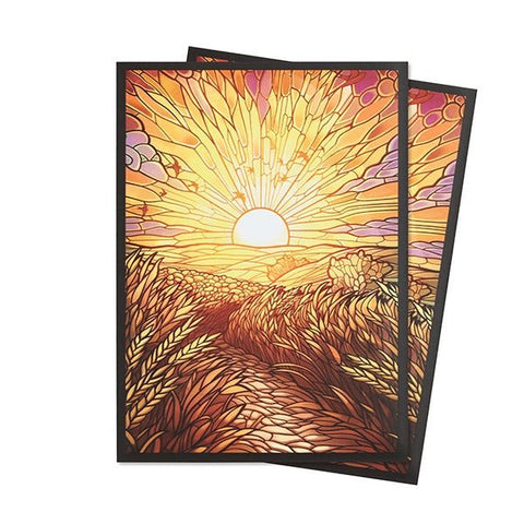 Arcane Fortress Standard Matte Art Card Sleeves (100 Ct): Stained Glass - Golden Plains - Gootzy Gaming