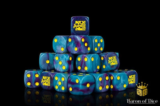 Aztec Lizards - Hand Crafted Resin 25 Square Corner Dice Set - Gootzy Gaming