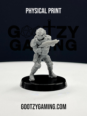 a toy figurine of a man with a gun