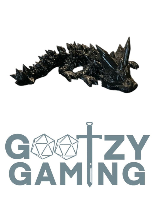 Baby Flexi Dragon Single Color (Black) - Plastic 3D Print - Gootzy Gaming