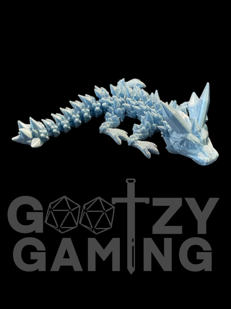 Baby Flexi Dragon Single Color (Ice Blue) - Plastic 3D Print - Gootzy Gaming