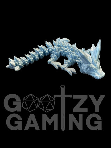 Baby Flexi Dragon Single Color (Ice Blue) - Plastic 3D Print - Gootzy Gaming