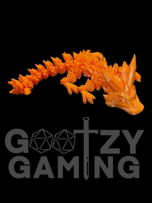 Baby Flexi Dragon Single Color (Orange) - Plastic 3D Print - Gootzy Gaming