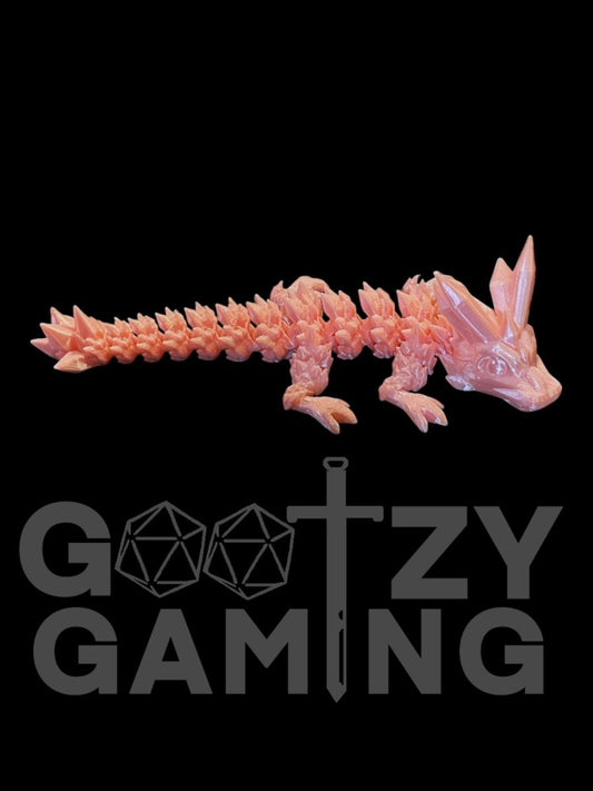 Baby Flexi Dragon Single Color (Pink) - Plastic 3D Print - Gootzy Gaming